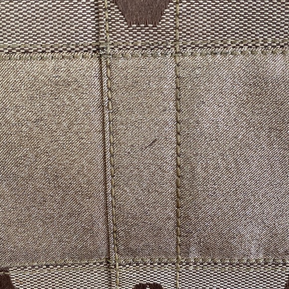COACH Signature Striped Khaki/Gold Tote - Picture 6 of 10